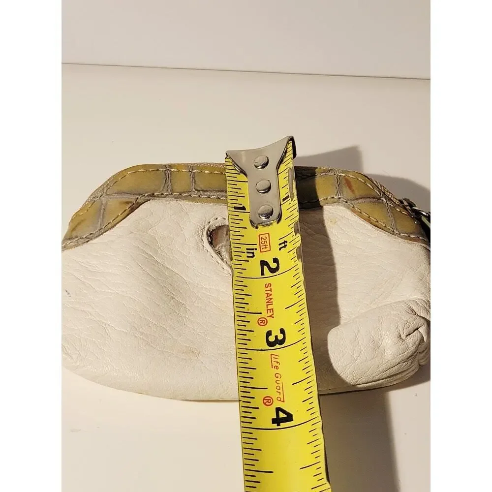 Brighton Heart Leather‎ Coin Change Wallet Cream Gold Zipper